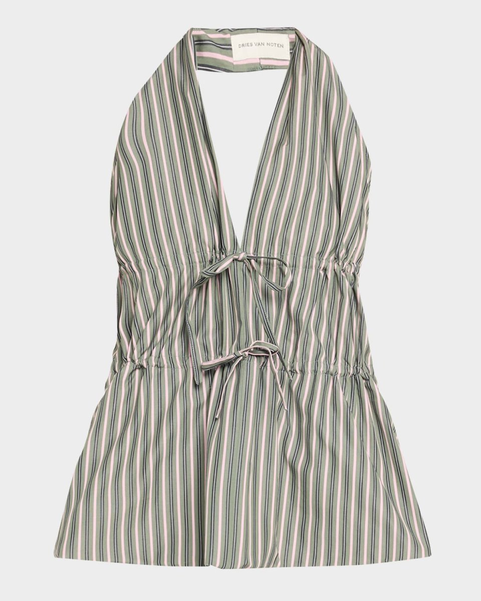 Ceana Striped Tie Halter Top